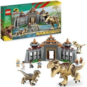 LEGO® Konstruktionsspielsteine »Angriff des T. rex und des Raptors aufs Besucherzentrum (76961)«