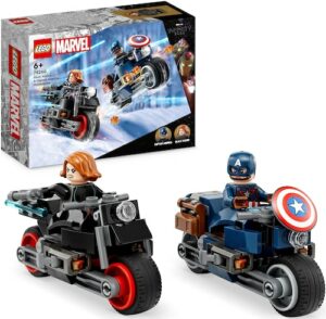 LEGO® Konstruktionsspielsteine »Black Widows & Captain Americas Motorräder (76260)