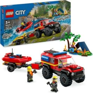 LEGO® Konstruktionsspielsteine »Feuerwehrgeländewagen mit Rettungsboot (60412)
