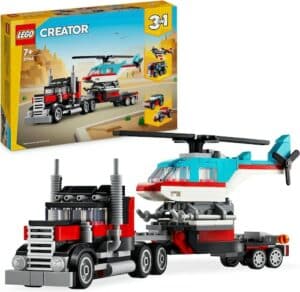 LEGO® Konstruktionsspielsteine »Tieflader mit Hubschrauber (31146)
