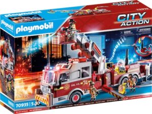 Playmobil® Konstruktions-Spielset »Feuerwehr-Fahrzeug: US Tower Ladder (70935)