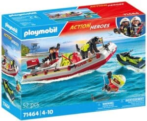 Playmobil® Konstruktions-Spielset »Feuerwehrboot mit Aqua Scooter (71464)