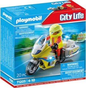 Playmobil® Konstruktions-Spielset »Notarzt-Motorrad mit Blinklicht (71205)