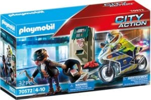 Playmobil® Konstruktions-Spielset »Polizei-Motorrad: Verfolgung des Geldräubers (70572)