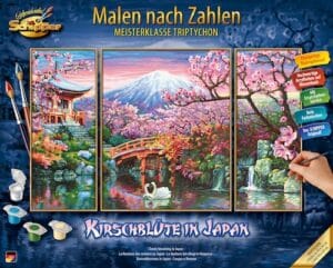 Schipper Malen nach Zahlen »Meisterklasse Triptychon - Kirschblüte in Japan«