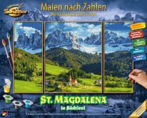 Schipper Malen nach Zahlen »Meisterklasse Triptychon - St. Magdalena in Südtirol«